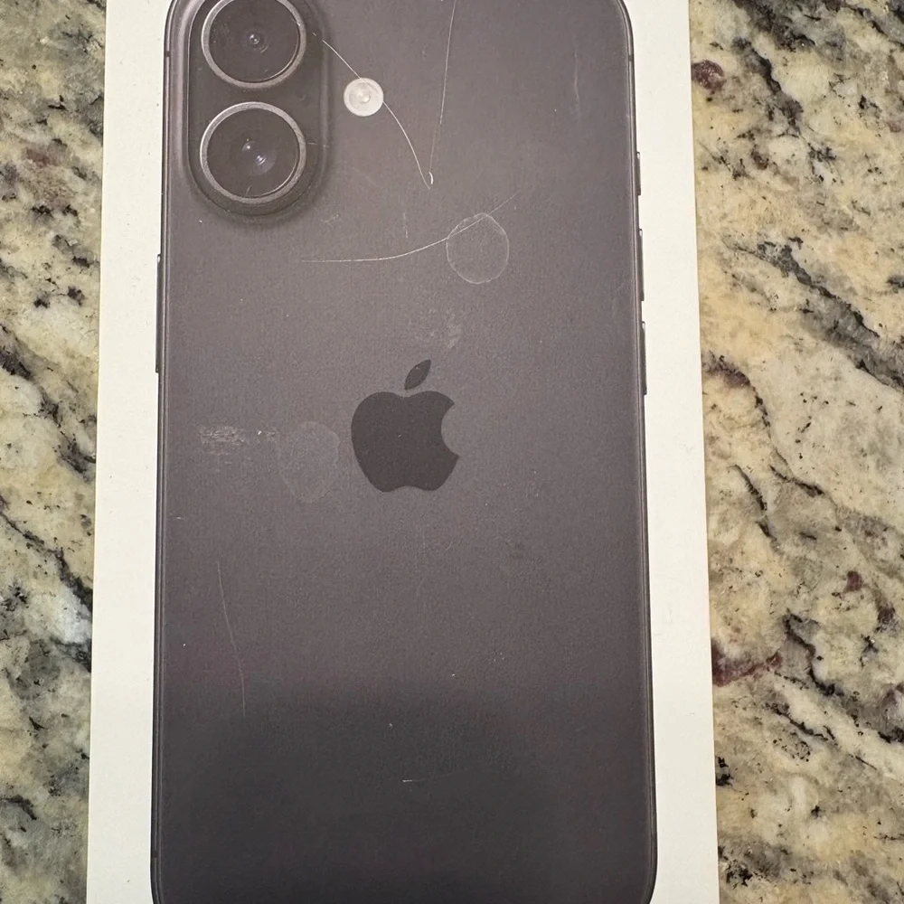 Apple iPhone 16 Sleek gray black box new, does not include cell phone